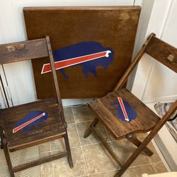 Vintage Wood Card Table and 2 Chairs 