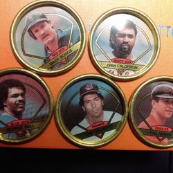 Vintage Collectible Topps Baseball Coins Metal