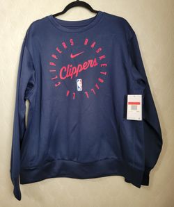 Nike NBA LA Clippers Basketball Mens Crewneck Sweater size Large Navy Blue NEW