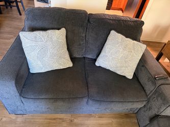 Dark Gray Fabric Loveseat
