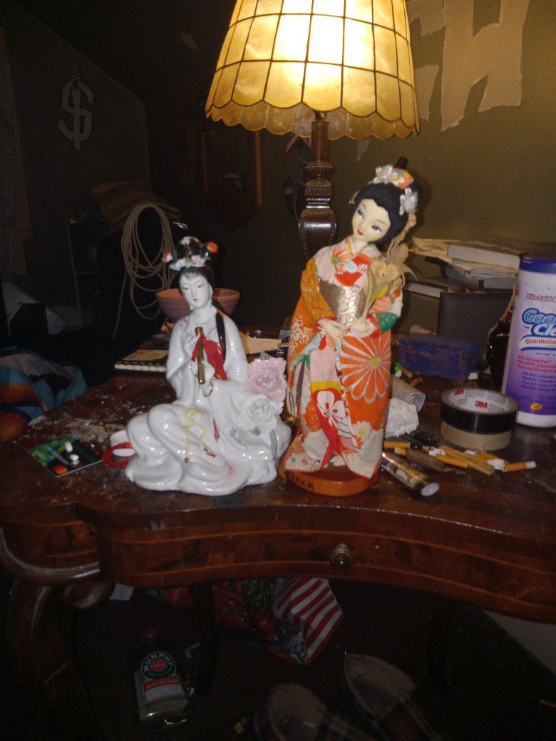 Korean And Chinese Ladie Statues