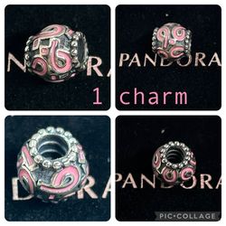 1 Pandora pink ribbon charm