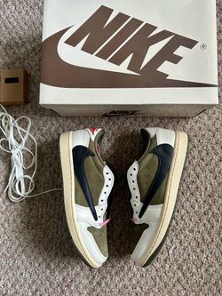 ❤️‍🔥(Worn 2x/VNDS 🧼) Nike Jordan 1 Og Travis Scott Low “Medium Olive” Size 7.5❤️‍🔥