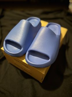 Blue Yeezy Slidez