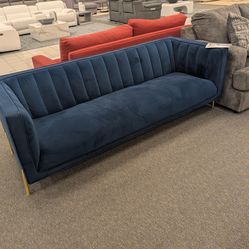 Blue Velvet Sofa