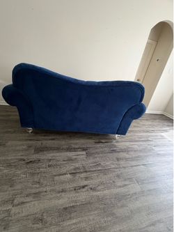 Blue Velvet Tufted Loveseat ,Sofa, & Barstools