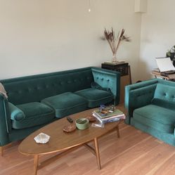 Mid-Century Couch + Chair Set