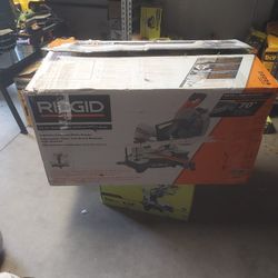 RIDGID
 15 Amp Corded 12 in. Dual
Bevel Sliding Miter Saw with
70 Deg. Miter Capacity and
LED Cut Line Indicator

