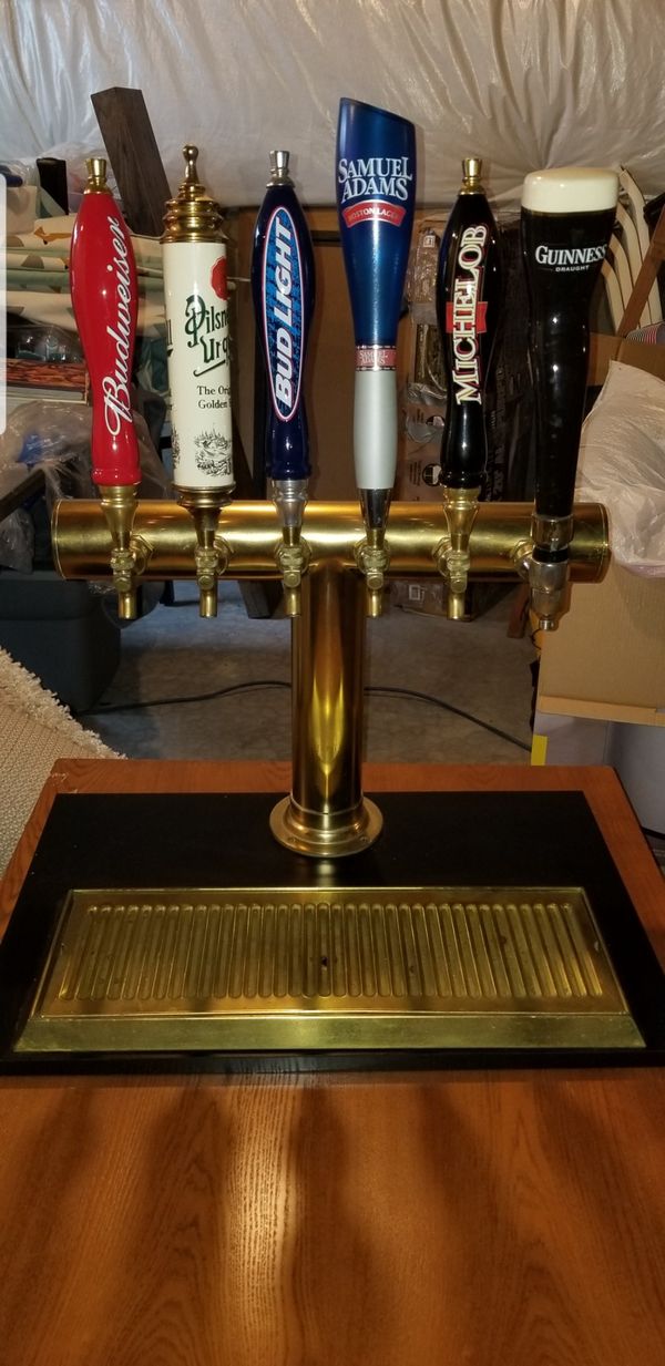 All Brass beer tower with 6 tapper with handles included. for Sale in