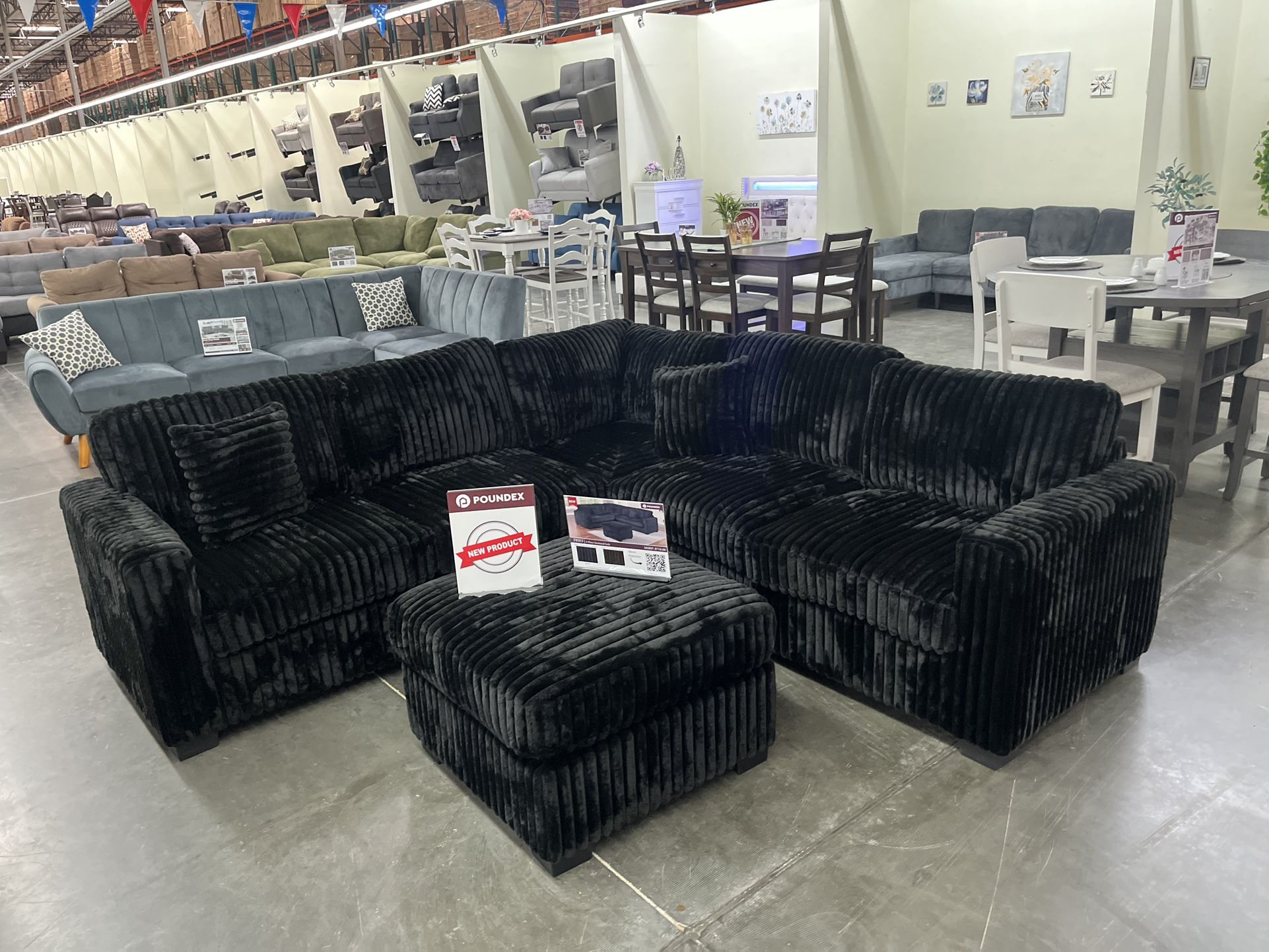 New Black Sectional