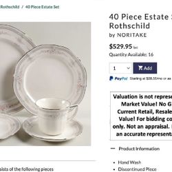 Noritake Rothschild 7293 China Set