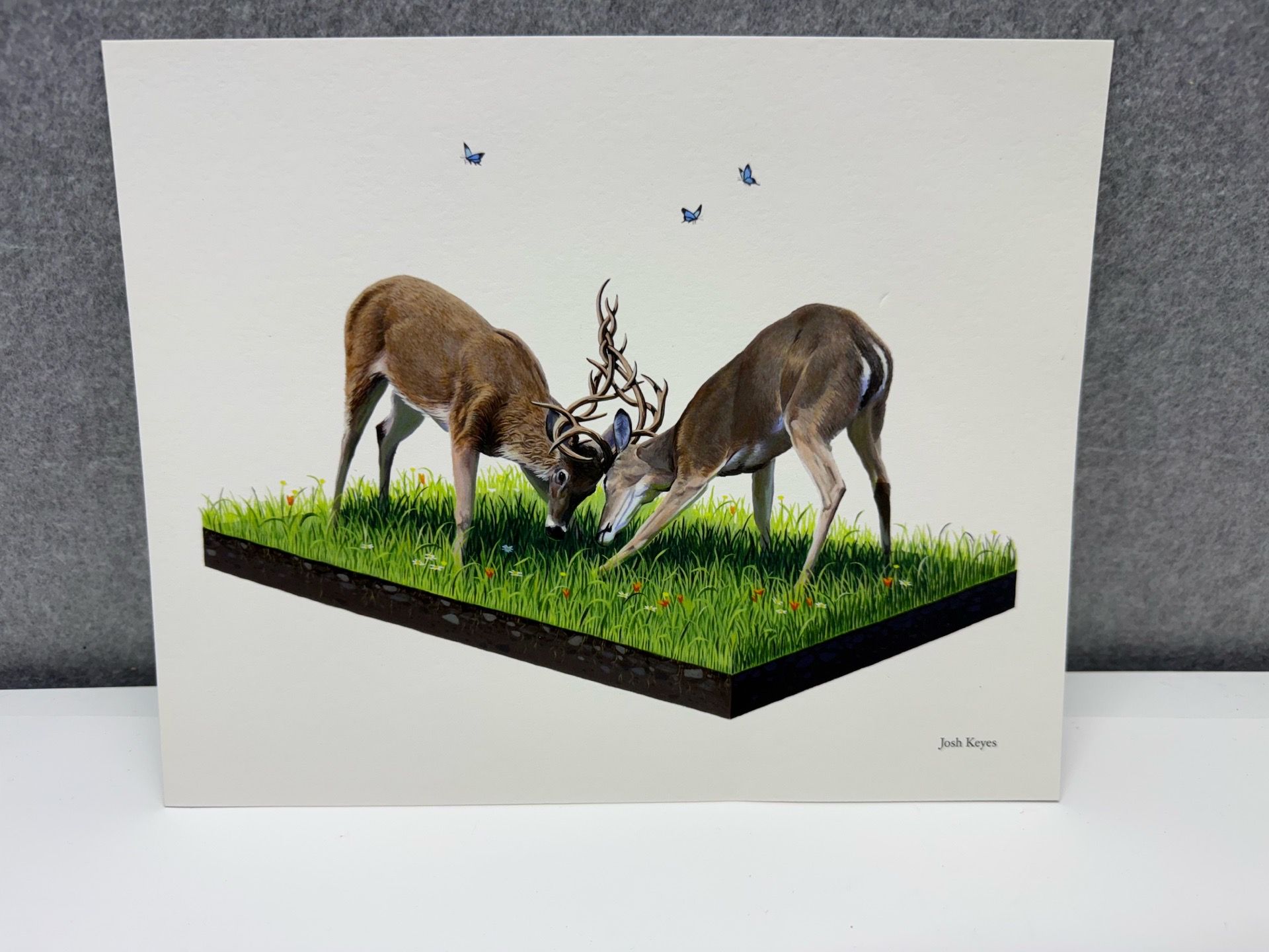 Josh Keyes Weaving 2008 Tiny Showcase Giclee Art Print Deer Wildlife 8x10