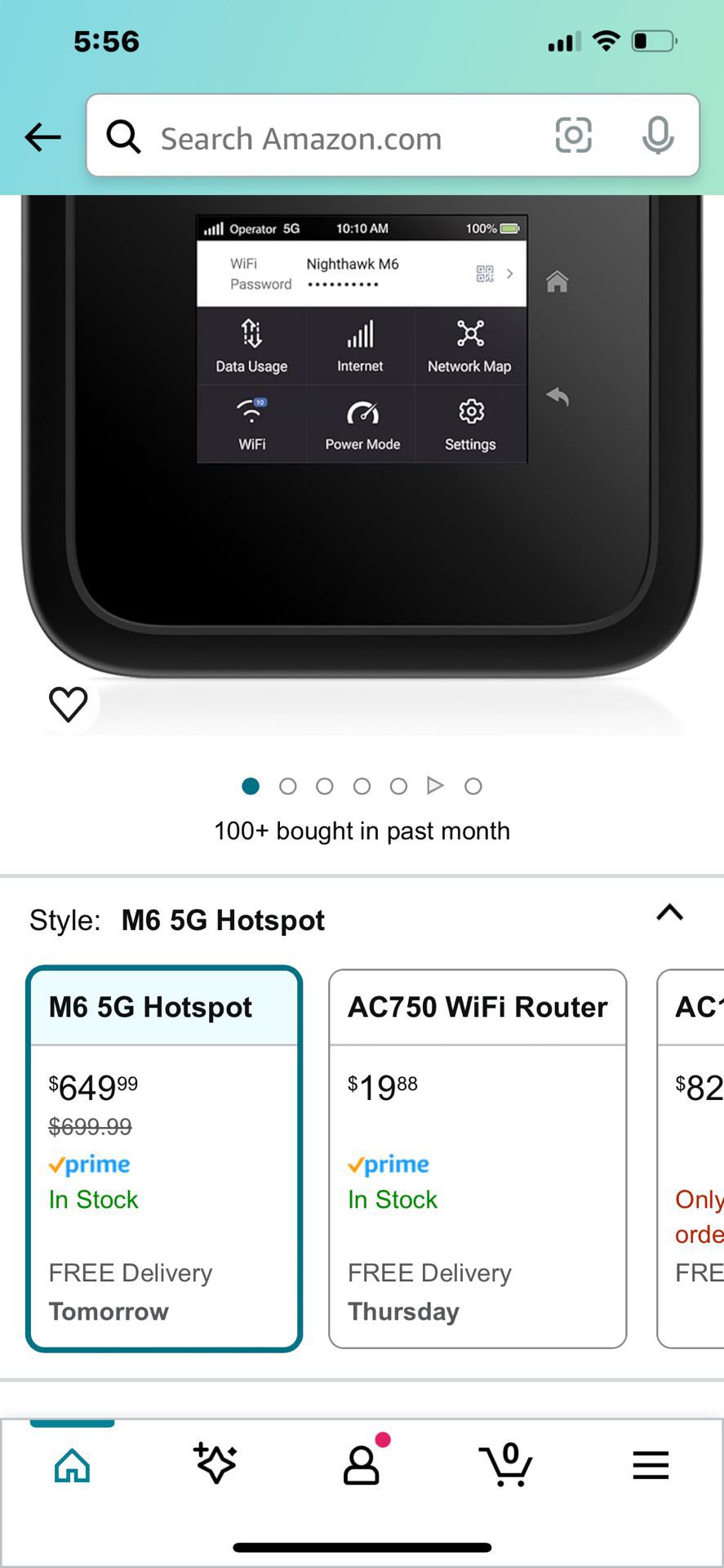 NETGEAR Nighthawk M6 5G Mobile Hotspot, 5G Router with Sim Card Slot, 5G Modem, Portable WiFi Device for Travel, Unlocked with Verizon, AT&T, and T-Mo