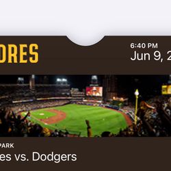 Padres Vs. Dodgers June 9th