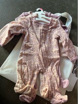 Newborn baby girl sleepers, 3 pack