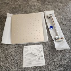 NEW Hotel Spa large 10" square shower head (in original box with plumbers tape and instructions)