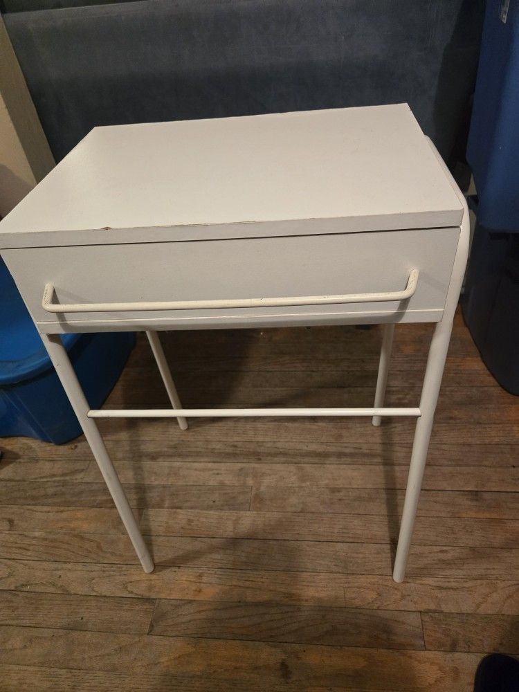 White Storage Stand With Drawer