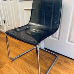 IKEA Chair, Tobias, Smoke Gray Acrylic Desk / Office / Dining Chair