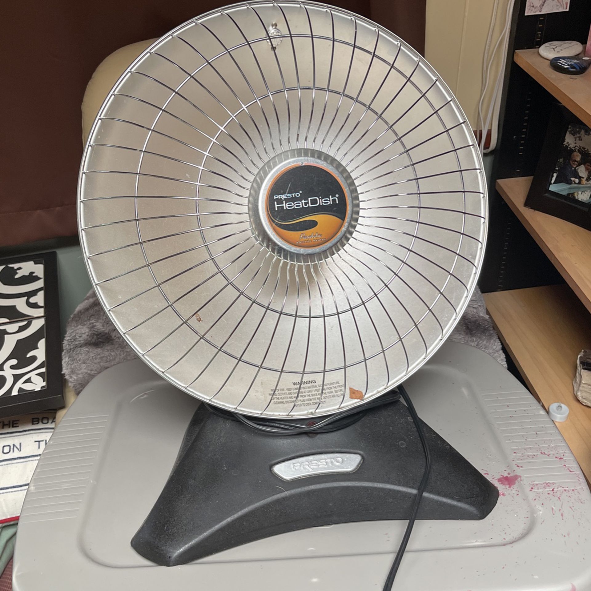 Presto Heat Dish Plus Parabolic Electric Heater Black Model 0792201