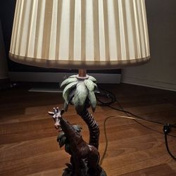 Lamp With Giraffe And Palm Tree