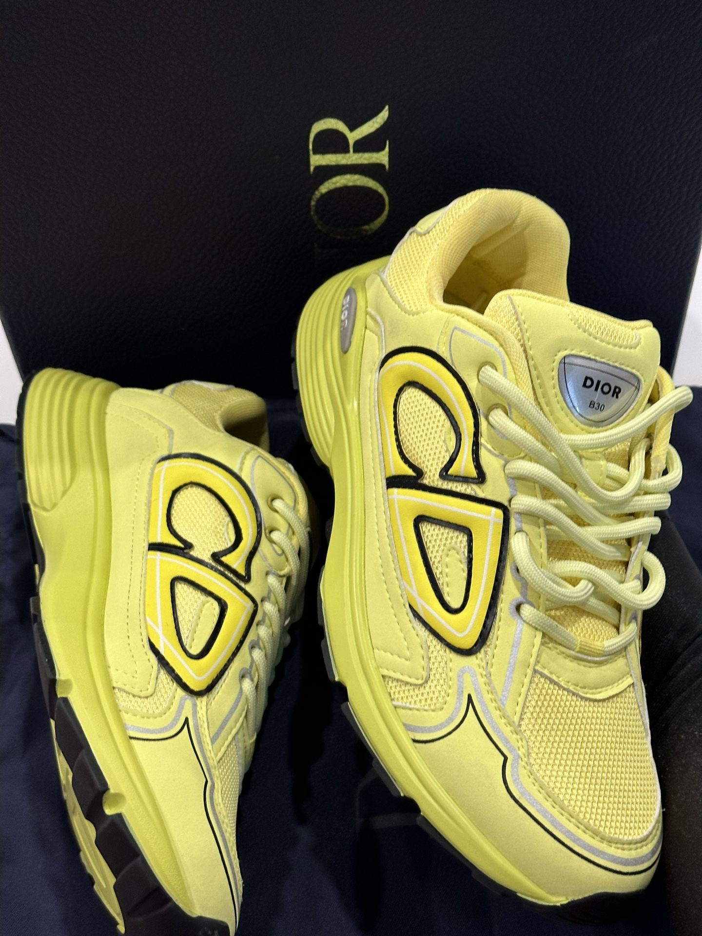 Dior Neon Yellow Sneakers Size 39 Women/men