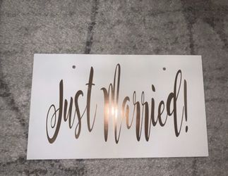 Wedding - Just Married Sign - Rose Gold