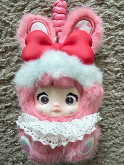 Nommi Baby Sweetheart Bunny Strawberry Cream | Rotatable Eyes