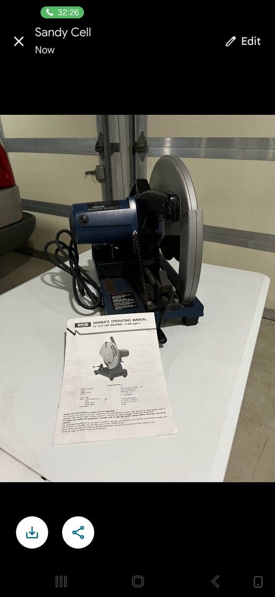 Ryobi 14 Inch Metal Cut Machine