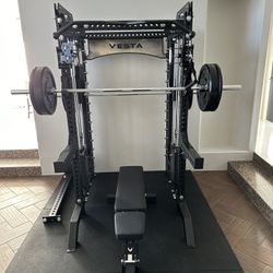 PRO SERIES Ultimate Half Rack Functional Trainer w/Smith Machine Bar | 320lb Stack | Gym Equipment | Fitness | Commercial | Squat Rack 