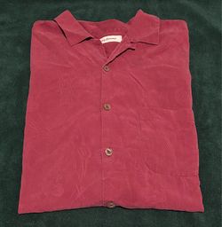 Tommy Bahama Short Sleeve Collared Burgundy T Shirt Size XL