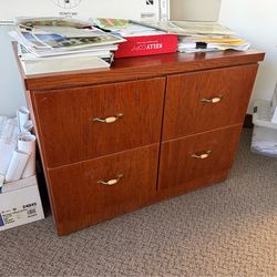 High Capacity Wood Filing Cabinet $100