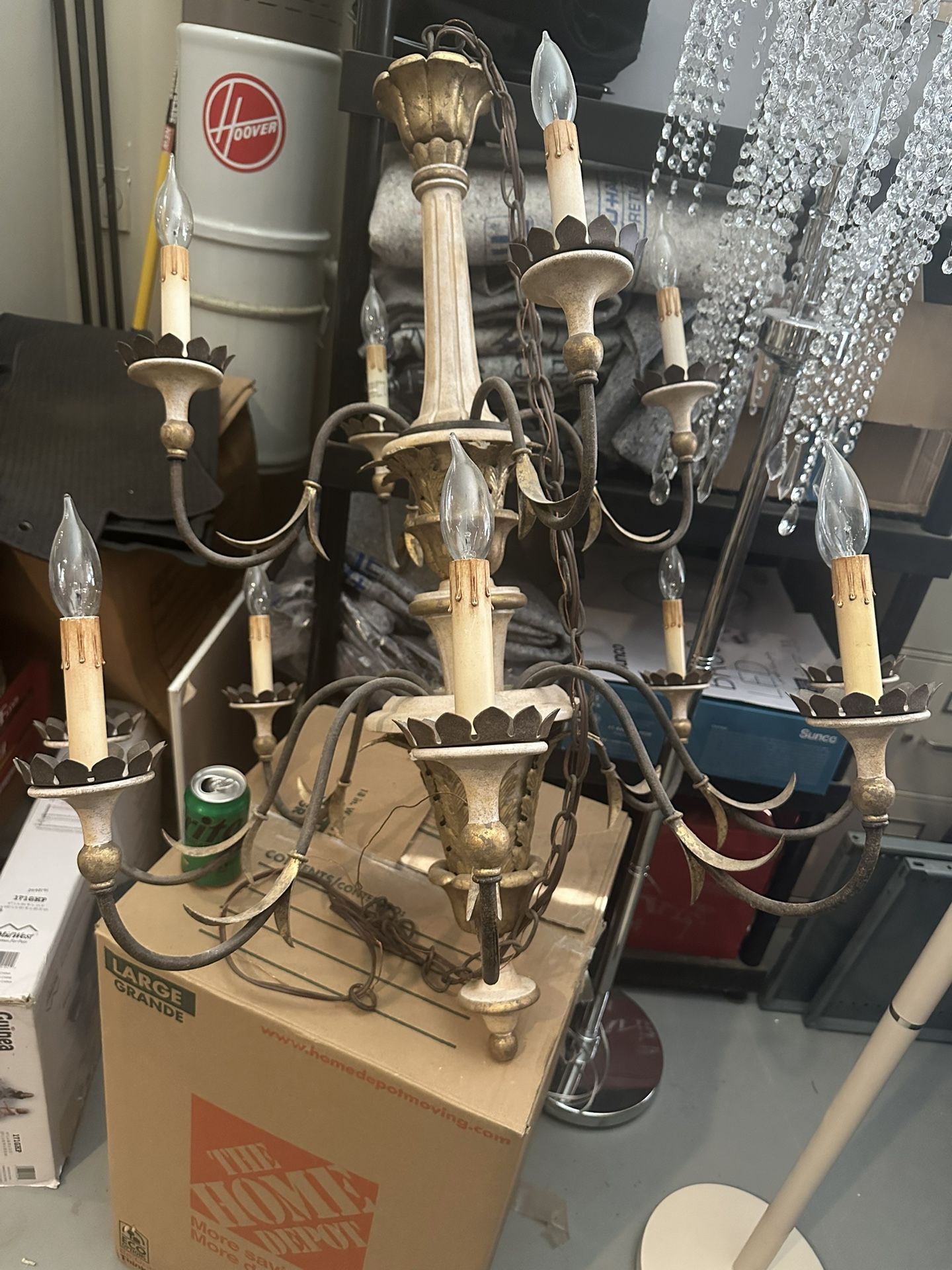 Vintage Chandelier With Metal Detail