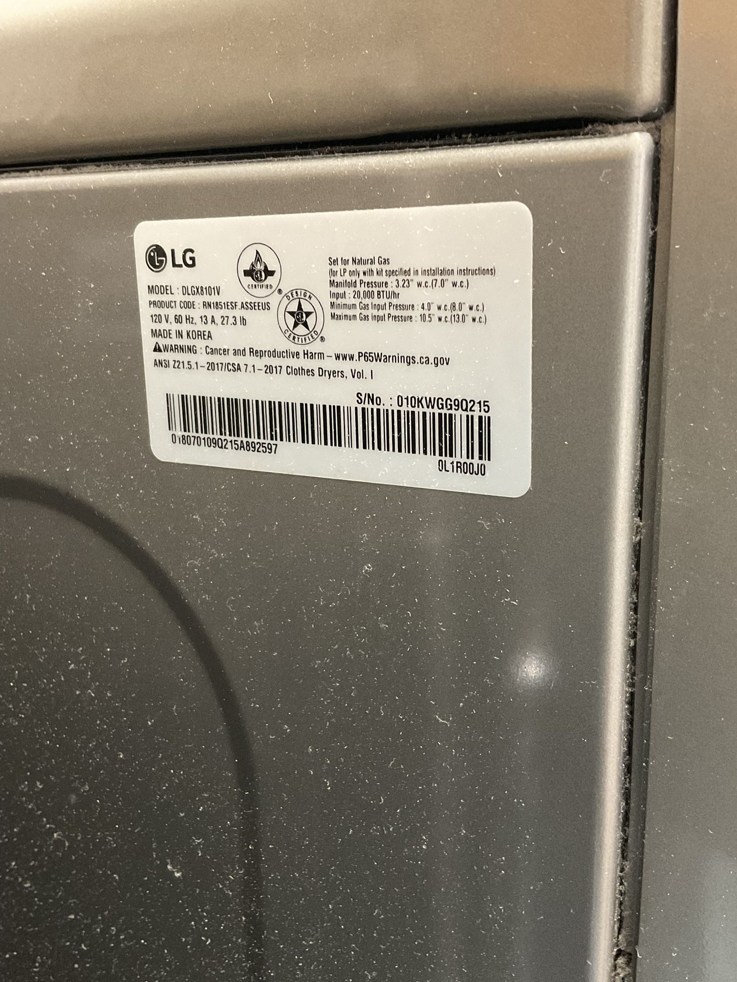 LG Washer and Dryer Combo