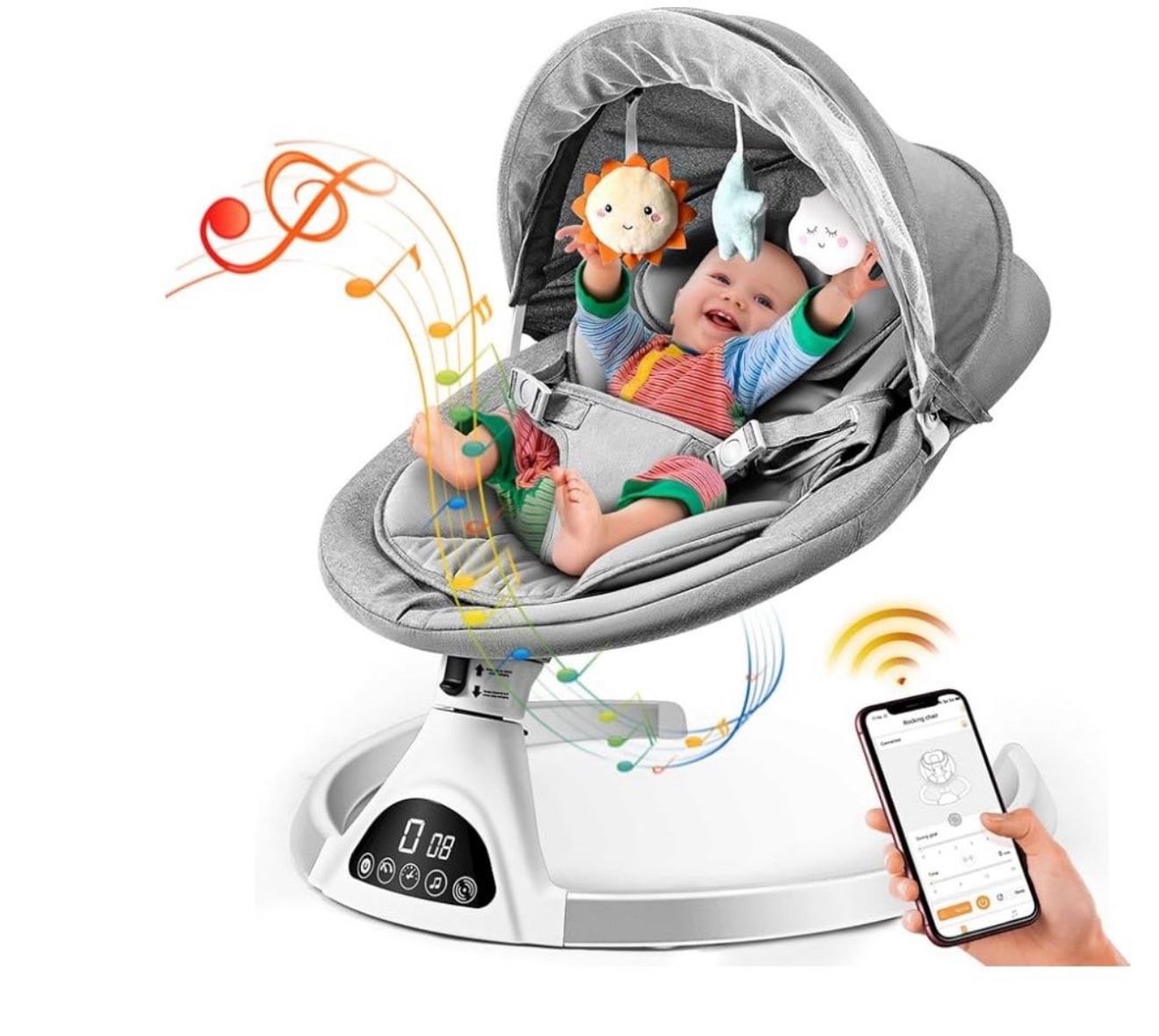 New Electric Baby Swing, Gray