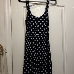 Navy Blue Polka Dot Dress