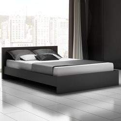 Black Contemporary California King Bed Frame