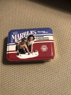 Channel Craft marbles in vintage tin 
