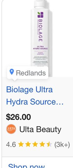 Biolage ultra hydra source shampoo $10