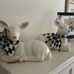 Porcelain Deer – Set Of Two, Decorative, Excellent Condition