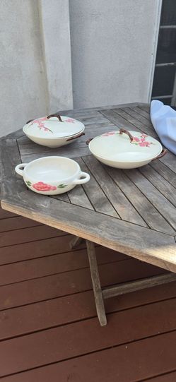 3 Vintage Metlox Poppy Trail Collection Vegetable Dishes