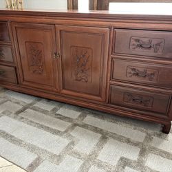Solid Rosewood Dresser And Matching Bedside Tables $275