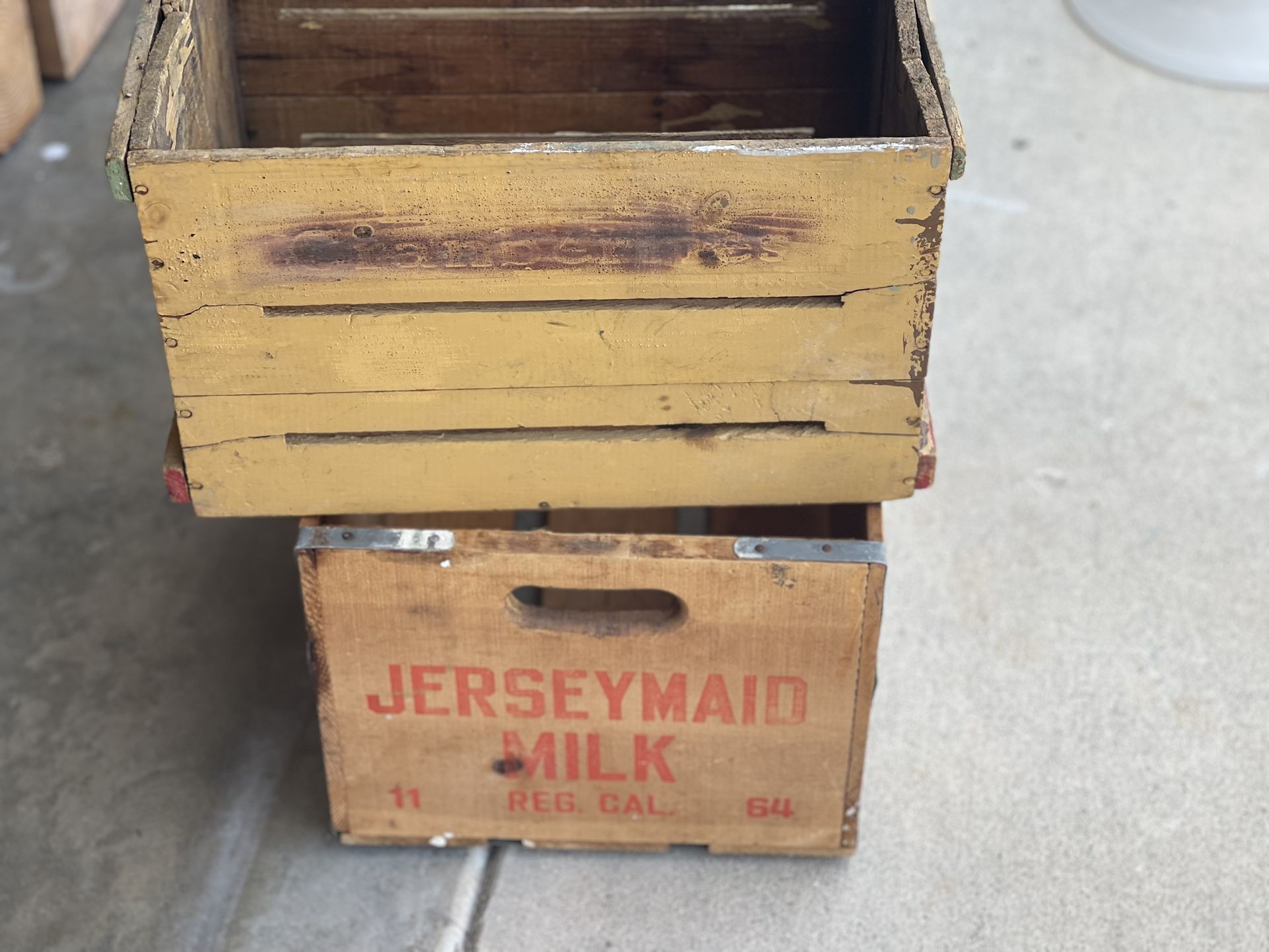To Vintage Wooden Milk Crates $100