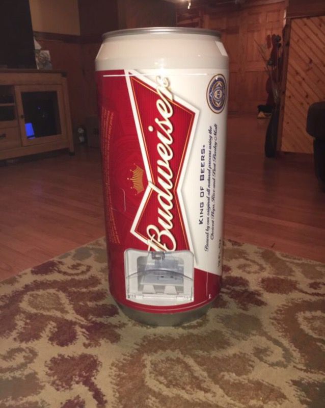 Budweiser mini fridge can dispenser