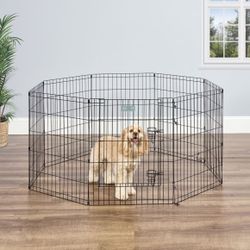 MidWest Wire Dog Exercise Pen with Step-Thru Door, Black E-Coat