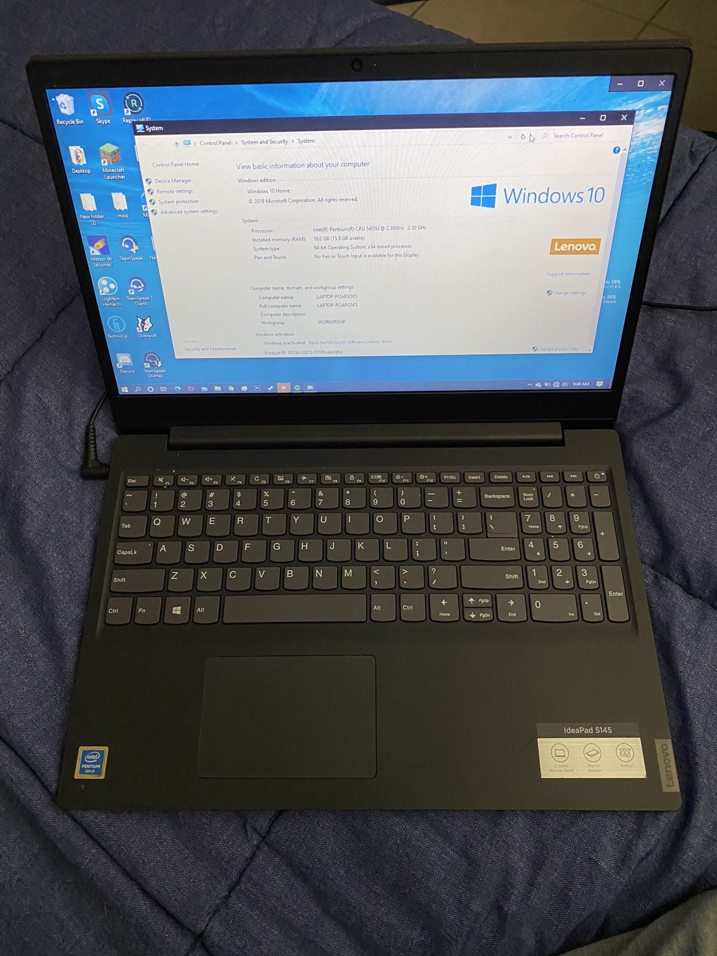 Lenovo laptop 16gb ram 1tb of storage