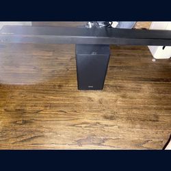 Samsung Sound Bar Wireless Sub Remote Powered By Harmon Karmon Bluetooth Sounds Incredible Great Surround Effects Asking 180 Don’t Need