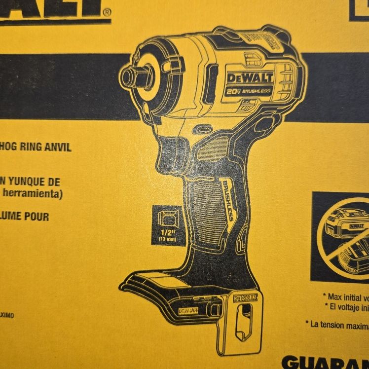 Dewalt 20v Impact Wrench 1/2 Motor Brushless Brand New Tool Only