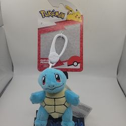 Jazwares Pokemon USA 3.5" Clip-On Plush Squirtle Brand New Plushies 2023