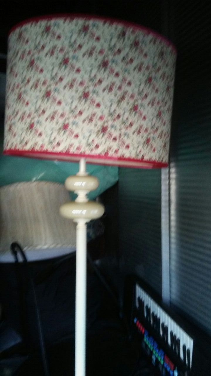 Antique with crystal vase tall lamp