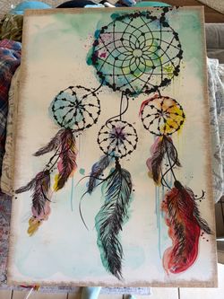 Dream Catcher Watercolor Canvas Wall Art